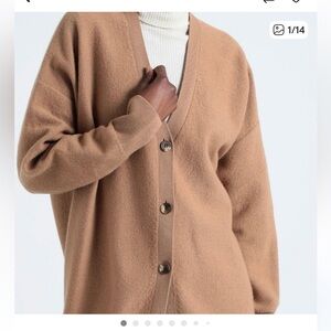 COS Camel Wool Button Cardigan